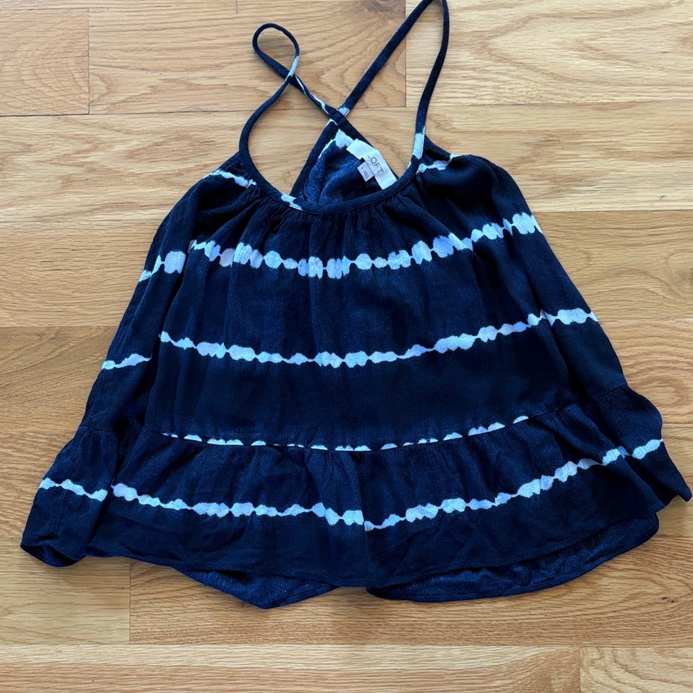 LOFT Black and White Striped Camisole
